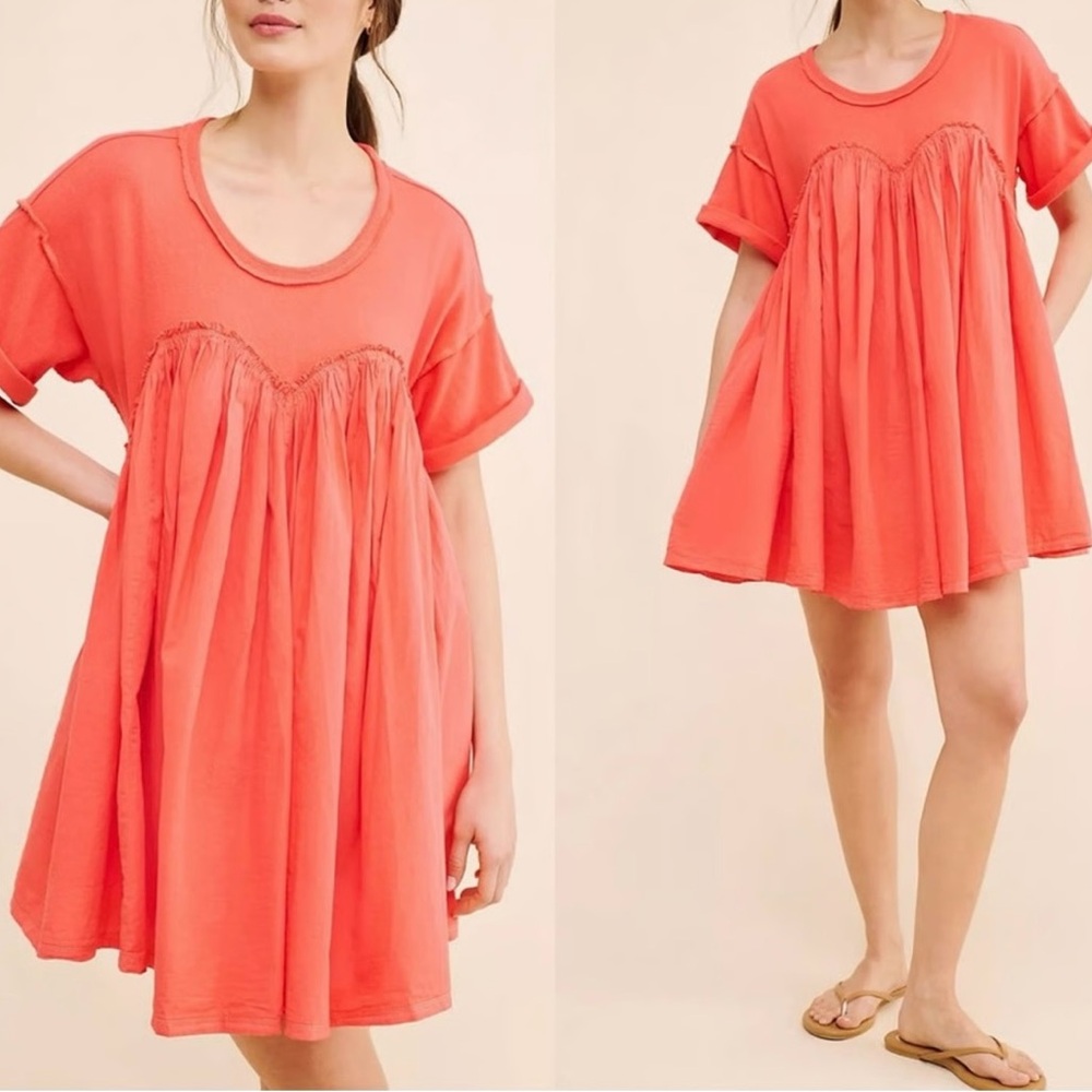 Free People Coral Cotton Dress